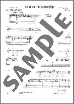 Adieu L'annee(Jean-Max Riviere/Charles Orieux) 楽譜 ピアノ & ボーカル ダウンロード