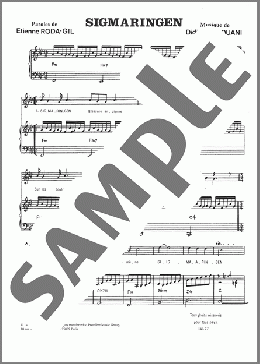 Sigmaringen(Didier Marouani) 楽譜 ピアノ & ボーカル ダウンロード