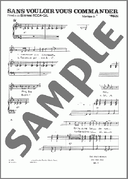 Sans Vouloir Vous Commander(Mort Shuman) 楽譜 ピアノ & ボーカル ダウンロード