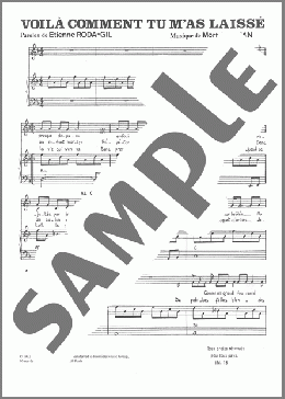 Voila Comment Tu M'as Laisse(Mort Shuman) 楽譜 ピアノ & ボーカル ダウンロード