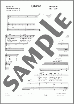 Slave(Mort Shuman) 楽譜 ピアノ & ボーカル ダウンロード