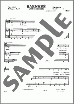 Barnabe (Boule De Bille)(Mort Shuman) 楽譜 ピアノ & ボーカル ダウンロード