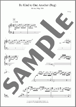 Be Kind To One Another (Rag)(Terry Riley) 楽譜 ピアノ（ソロ） ダウンロード