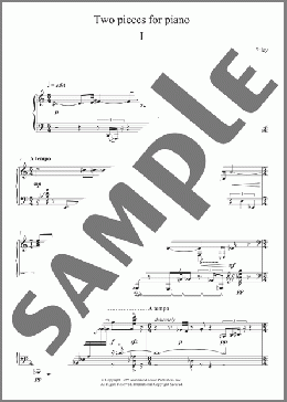 Two Pieces For Piano - I.(Terry Riley) 楽譜 ピアノ（ソロ） ダウンロード