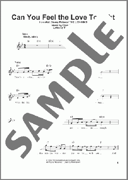 Can You Feel The Love Tonight (from The Lion King)(Elton John) 楽譜 その他 ダウンロード