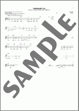 I Remember You(Jo Stafford) 楽譜 その他 ダウンロード