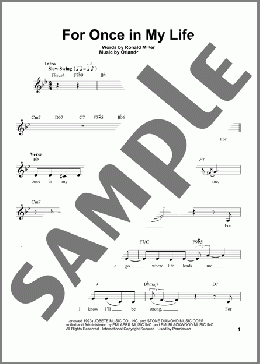 For Once In My Life(Stevie Wonder) 楽譜 その他 ダウンロード