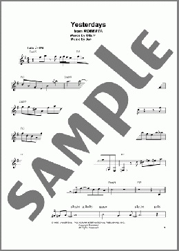 Yesterdays(Otto Harbach/Buddy DeFranco) 楽譜 その他 ダウンロード