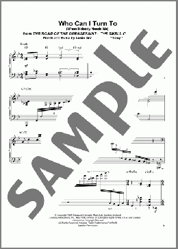 Who Can I Turn To (When Nobody Needs Me)(Oscar Peterson/Leslie Bricusse) 楽譜 ピアノ（ソロ） ダウンロード