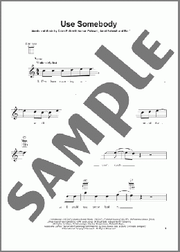 Use Somebody(Kings Of Leon) 楽譜 ウクレレ（弾き語り） ダウンロード