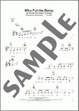 Who Put The Bomp (In The Bomp Ba Bomp Ba Bomp)(Barry Mann) 楽譜 ウクレレ（弾き語り） ダウンロード