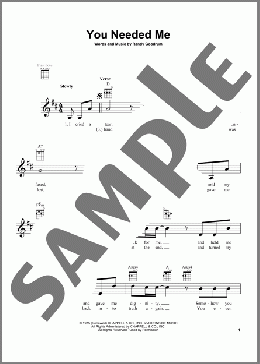 You Needed Me(Anne Murray) 楽譜 ウクレレ（弾き語り） ダウンロード