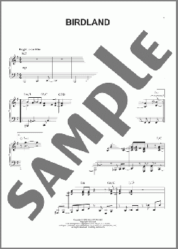 Birdland(Manhattan Transfer) 楽譜 ピアノ（ソロ） ダウンロード