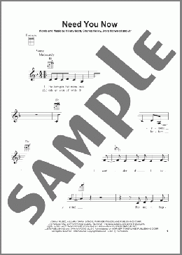 Need You Now(Lady A) 楽譜 ウクレレ（弾き語り） ダウンロード