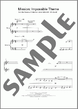 Mission: Impossible Theme(Lalo Schifrin/Jeremy Siskind/Adam Clayton and Larry Mullen) 楽譜 ピアノ（連弾） ダウンロード
