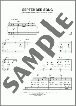 September Song(Kurt Weill/Maxwell Anderson) 楽譜 ピアノ（ソロ） ダウンロード