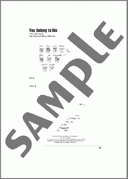You Belong To Me(Carly Simon/The Doobie Brothers) 楽譜 ギター（コード） ダウンロード