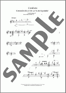 Cataluna(Isaac Albeniz) 楽譜 メロディ ダウンロード
