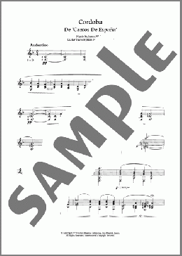 Cordoba(Isaac Albeniz) 楽譜 メロディ ダウンロード