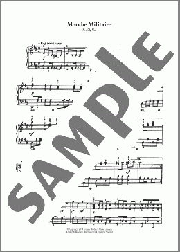 Marche Militaire(Franz Schubert) 楽譜 ピアノ（ソロ） ダウンロード