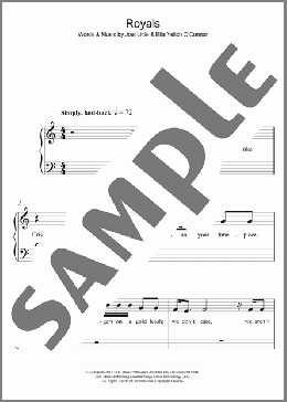Royals(Lorde) 楽譜 ピアノ（ソロ） ダウンロード