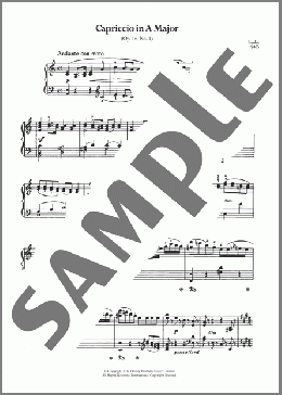 Capriccio In A Major(Felix Mendelssohn) 楽譜 ピアノ（ソロ） ダウンロード