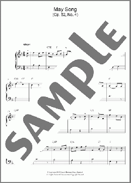 May Song Op.52, No.4(Ludwig Van Beethoven) 楽譜 ピアノ（ソロ） ダウンロード
