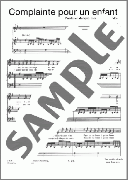 Complainte Pour Un Enfant(Jean-Michel Caradec) 楽譜 ピアノ & ボーカル ダウンロード