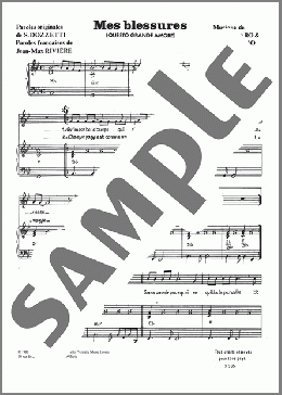 Mes Blessures (Questo Grande Amore)(Gianni Nazzaro) 楽譜 ピアノ & ボーカル ダウンロード