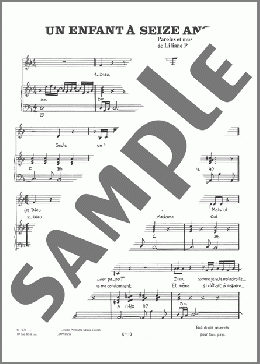 Un Enfant A Seize Ans(Charles Aznavour) 楽譜 ピアノ & ボーカル ダウンロード