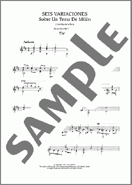 Seis Variaciones(Joaquin Nin-Culmell) 楽譜 メロディ ダウンロード