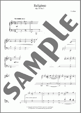 Religioso, Op.78 No.3(Jean Sibelius) 楽譜 ピアノ（ソロ） ダウンロード