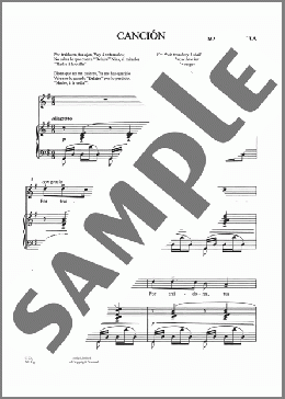 Cancion(Manuel De Falla) 楽譜 ピアノ & ボーカル ダウンロード