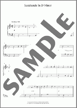 Sarabande (from Harpsichord Suite in D Minor)(George Frideric Handel) 楽譜 その他 ダウンロード