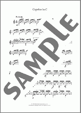 Caprice In C(Matteo Carcassi) 楽譜 メロディ ダウンロード