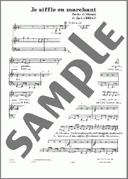 Je Siffle En Marchant(Jim Larriaga) 楽譜 ピアノ & ボーカル ダウンロード