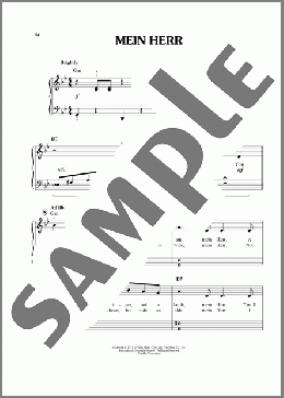 Mein Herr(John Kander) 楽譜 ピアノ（ソロ） ダウンロード