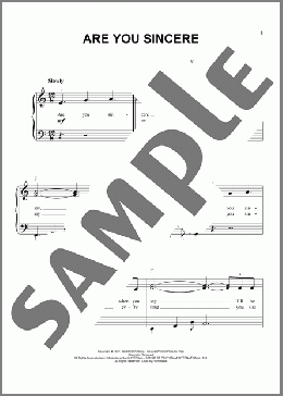 Are You Sincere(Trini Lopez/Andy Williams/Elvis Presley) 楽譜 その他 ダウンロード