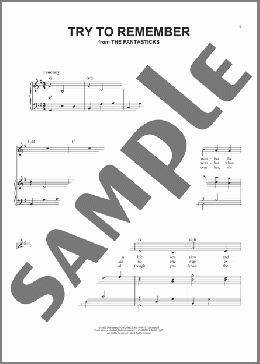 Try To Remember(Tom Jones) 楽譜 ピアノ & ボーカル ダウンロード