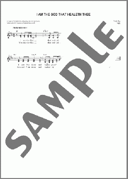 I Am The God That Healeth Thee(Don Moen) 楽譜 その他 ダウンロード