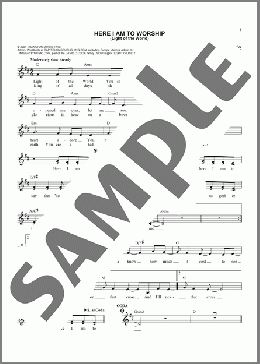 Here I Am To Worship (Light Of The World)(Tim Hughes/Phillips, Craig & Dean) 楽譜 その他 ダウンロード