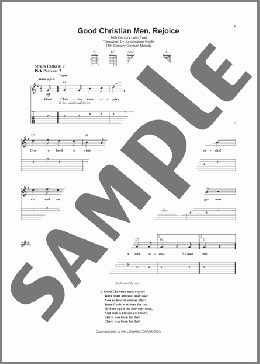 Good Christian Men, Rejoice(John Mason Neale/14th Century Latin Text) 楽譜 ギター（ソロ） ダウンロード