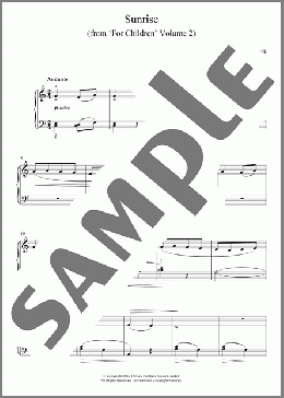 Sunrise (from For Children Volume 2)(Bela Bartok) 楽譜 ピアノ（ソロ） ダウンロード