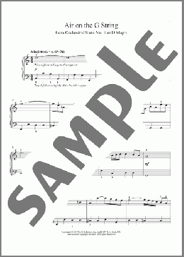 Air (Air On The G String)(Johann Sebastian Bach) 楽譜 ピアノ（ソロ） ダウンロード