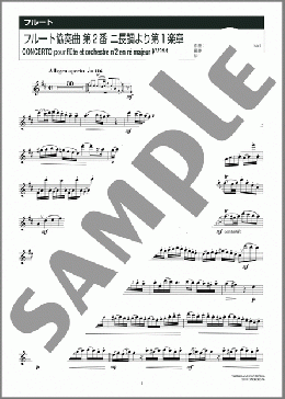 フルート協奏曲 第2番ニ短調より第1楽章(Wolfgang Amadeus Mozart) 楽譜 フルート 上級 ダウンロード 定額サブスク
