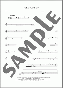 Need You Now(Lady A) 楽譜 テナーサックス（ソロ） ダウンロード