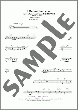 I Remember You(Stan Getz/Jo Stafford) 楽譜 テナーサックス（ソロ） ダウンロード