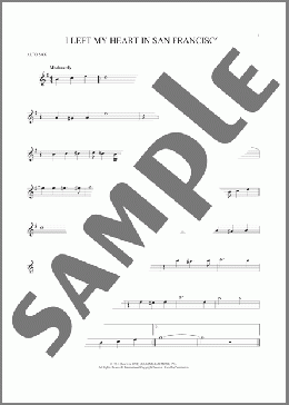 I Left My Heart In San Francisco(Tony Bennett) 楽譜 アルトサックス（ソロ） ダウンロード