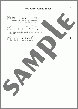 Give Me That Old Time Religion(Southern American) 楽譜 その他 ダウンロード