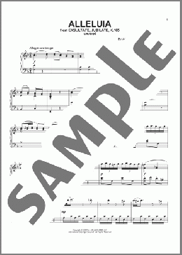Alleluia(Wolfgang Amadeus Mozart) 楽譜 ピアノ（ソロ） ダウンロード